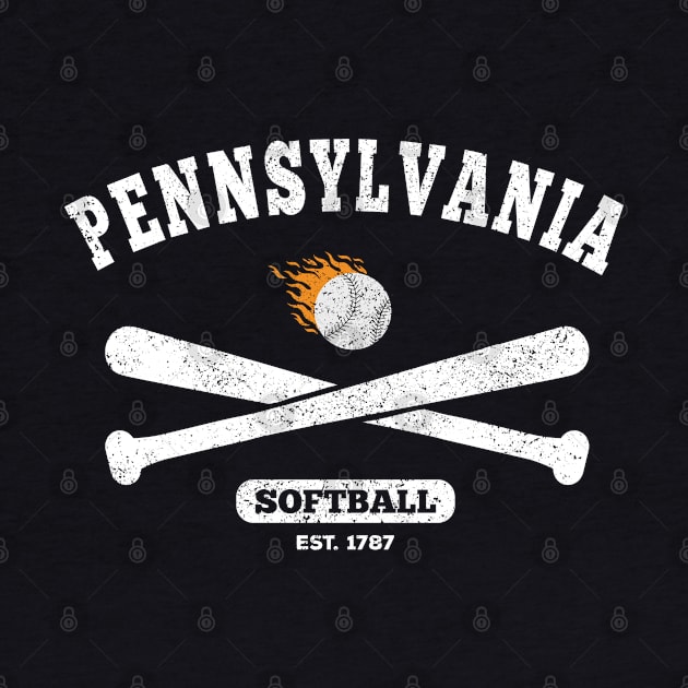 Pennsylvania Softball Classic Retro Style for Men Women by plainlyfashion